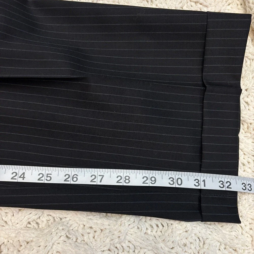 Ralph Lauren Pinstripe Suit Set Wool 2-Button Blazer 48‎ L Pants 36x32.5 MINT